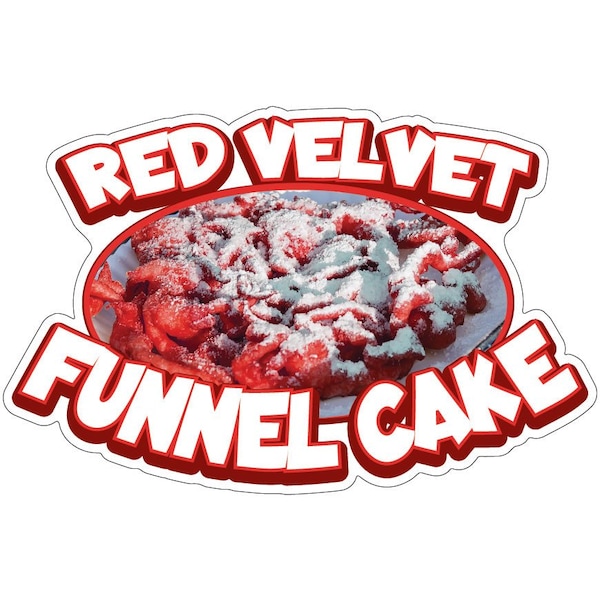 Signmission Red Velvet Funnel Cake Concession Stand Food Truck Sticker, 16" x 8", D-DC-16 Red Velvet Funnel Cake D-DC-16 Red Velvet Funnel Cake19 - main
